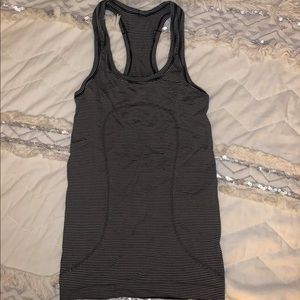 Black and White Striped Swiftly Tech Size 2 Tank